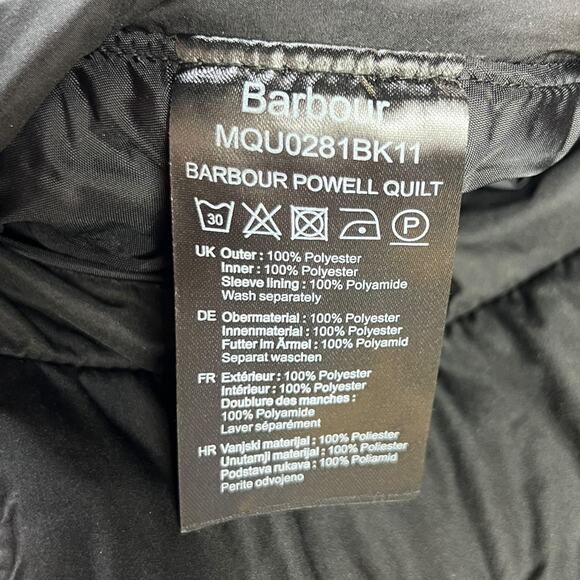 Barbour Powell Quilted Jacket Men's XL Black - Picture 7 of 10
